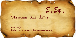 Strauss Szirén névjegykártya
